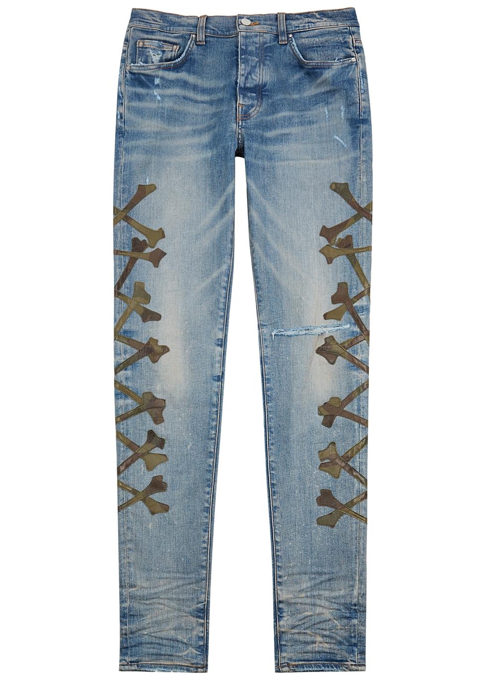 Amiri Bones Jeans Blue Camo Jeans