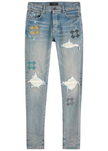 Amiri MA Quad MX1 Distressed Skinny Jeans Lightwash - Lightly Worn