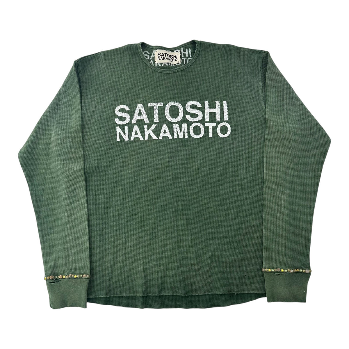 Satoshi Nakamoto Logo Studded Thermal Green
