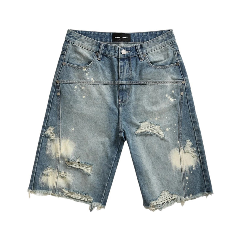 Homme + Femme Nomad Studded Denim Shorts