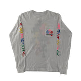 Chrome Hearts Multi Color Cross Cemetery Long Sleeve Shirt White