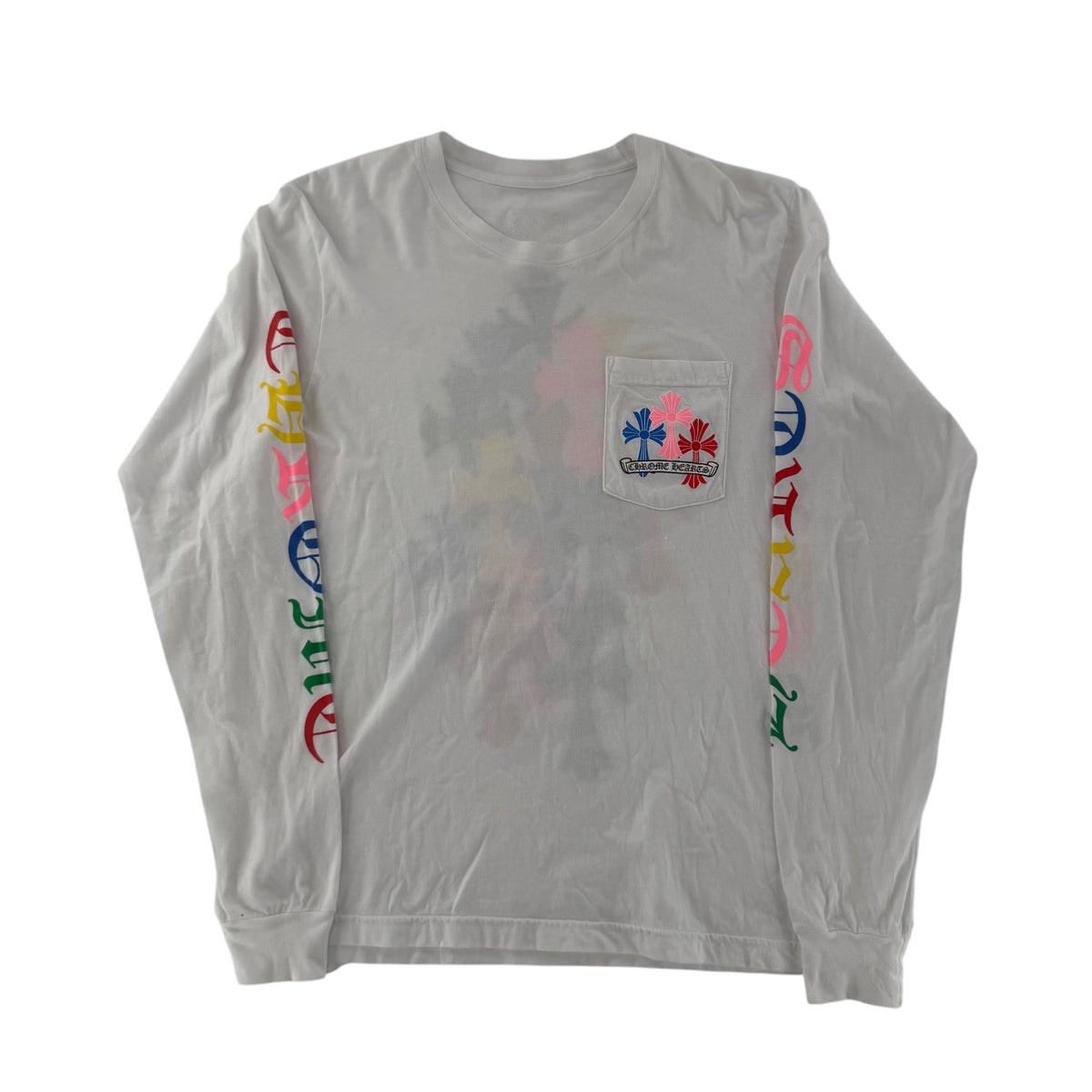 Chrome Hearts Multi Color Cross Cemetery Long Sleeve Shirt White