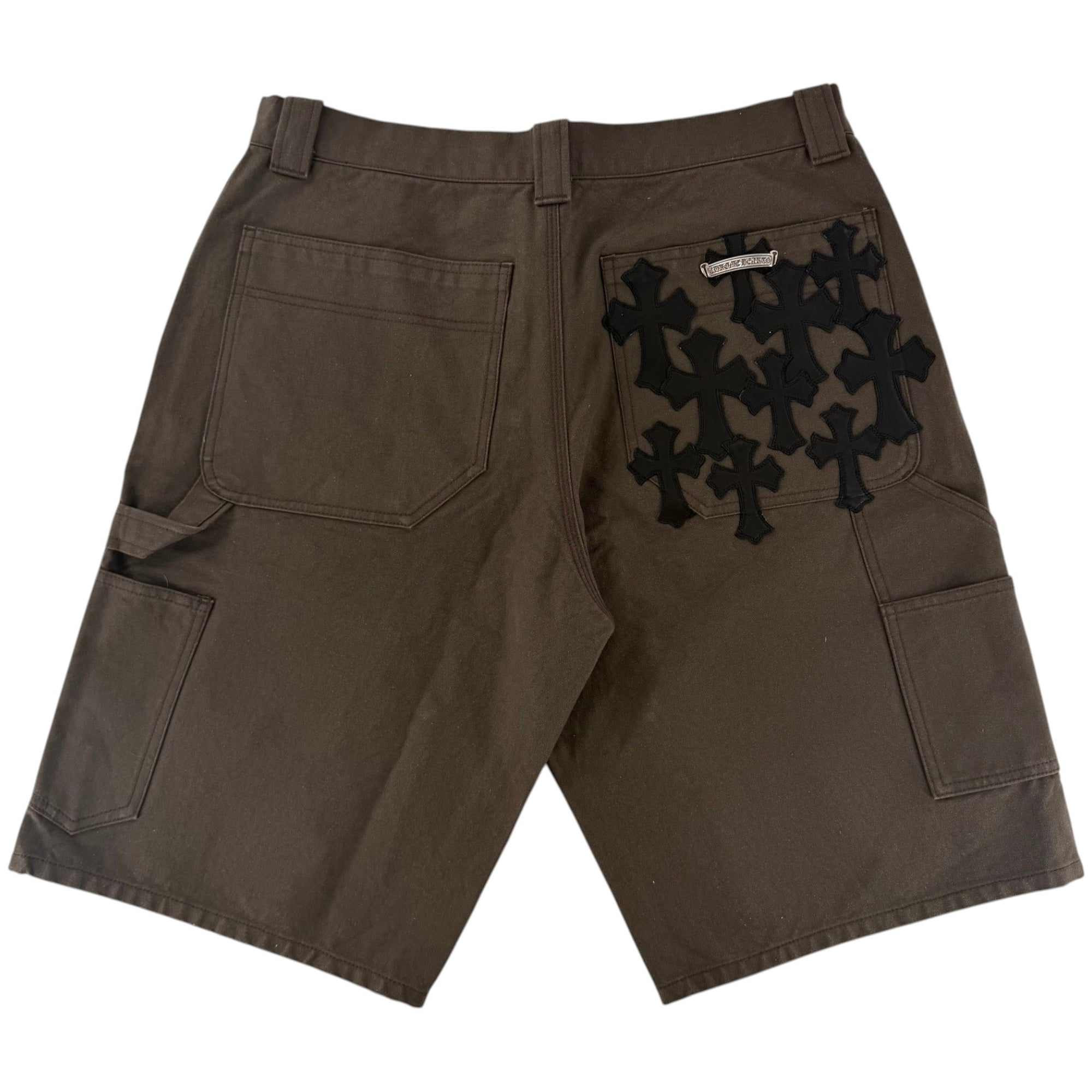 Chrome Hearts Double Knee 10 Patch Shorts Brown