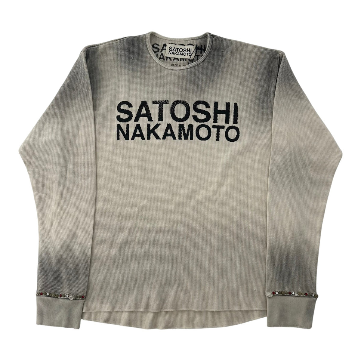 Satoshi Nakamoto Logo Studded Thermal Dirty White