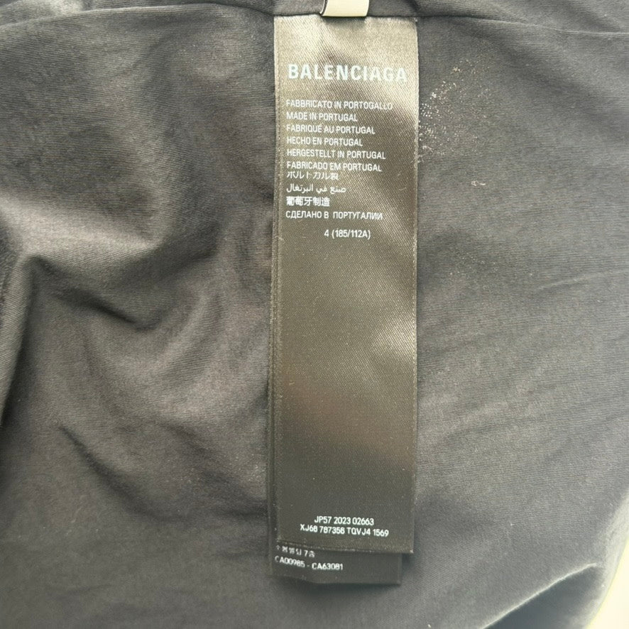 Balenciaga AI Logo Inside Out Oversized Shirt Black Faded