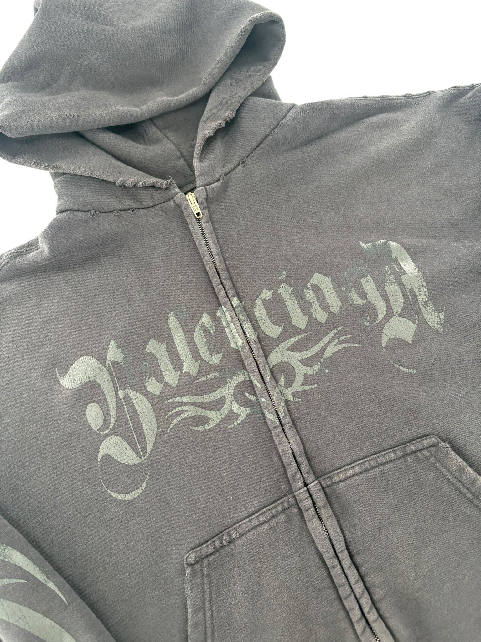Balenciaga Tacky Zip Up Hoodie Black