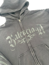Balenciaga Tacky Zip Up Hoodie Black