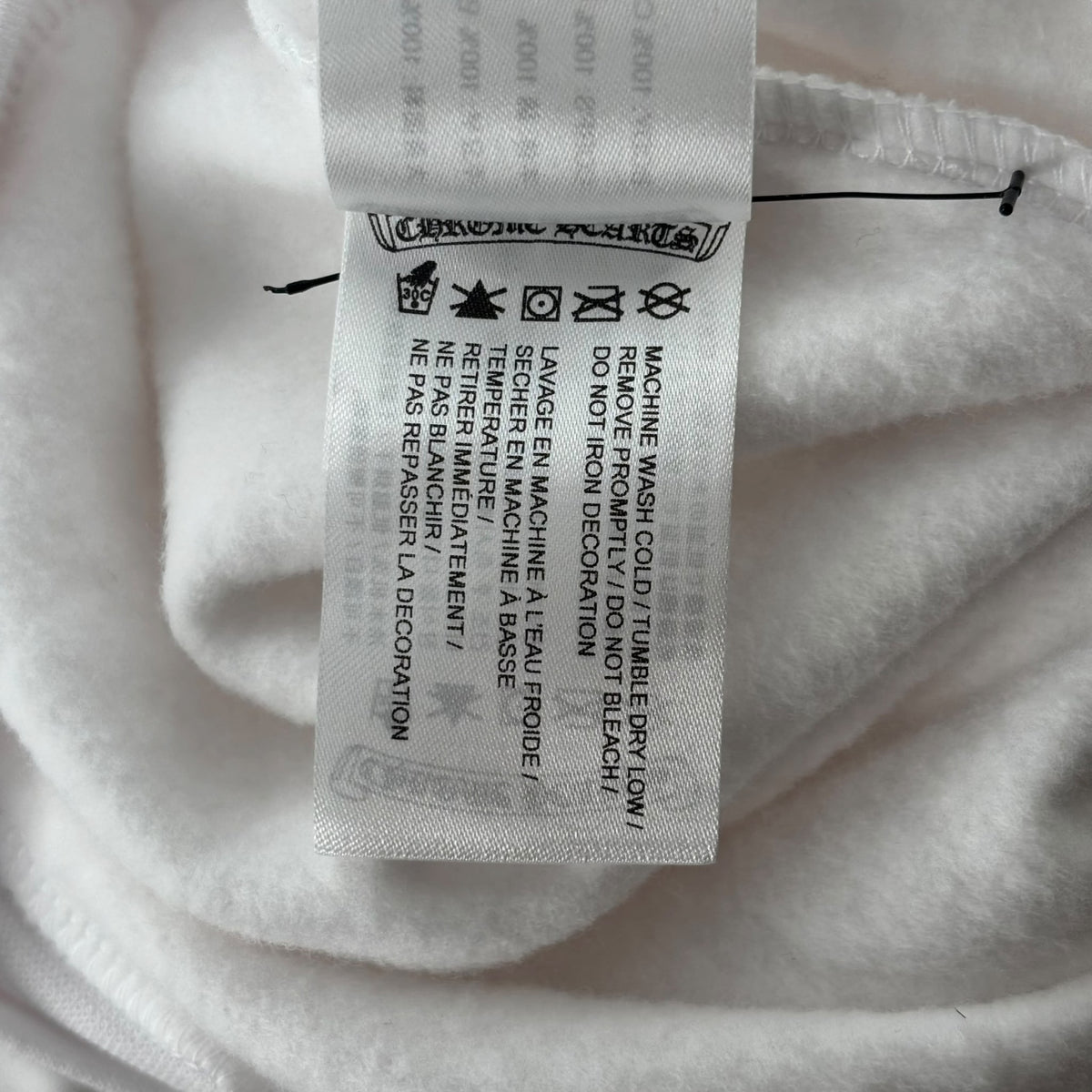 Chrome Hearts Vertical Logo Hoodie White