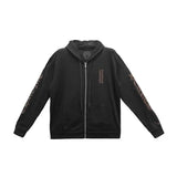 Chrome Hearts Brown Glitter 1988 Vertical Logo Zip Up Hoodie Black
