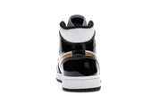 Jordan 1 Mid Patent Black White Gold