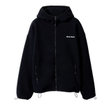 Miu Miu Cotton Fleece Zipper Hoodie Navy