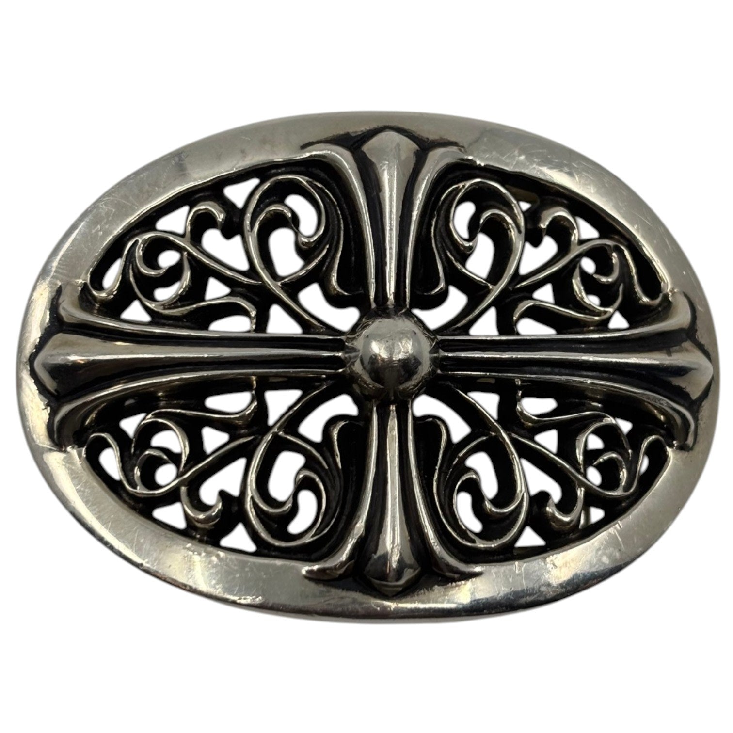 Chrome Hearts Oval Cross Buckle Silver