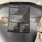Amiri MX1 Leather Detail Skinny Jeans Stone Indigo