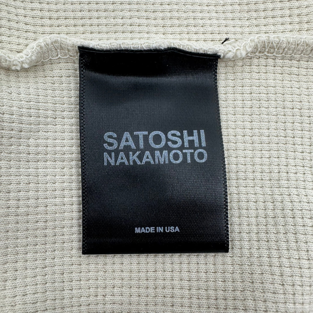 Satoshi Nakamoto Logo Studded Thermal Dirty White