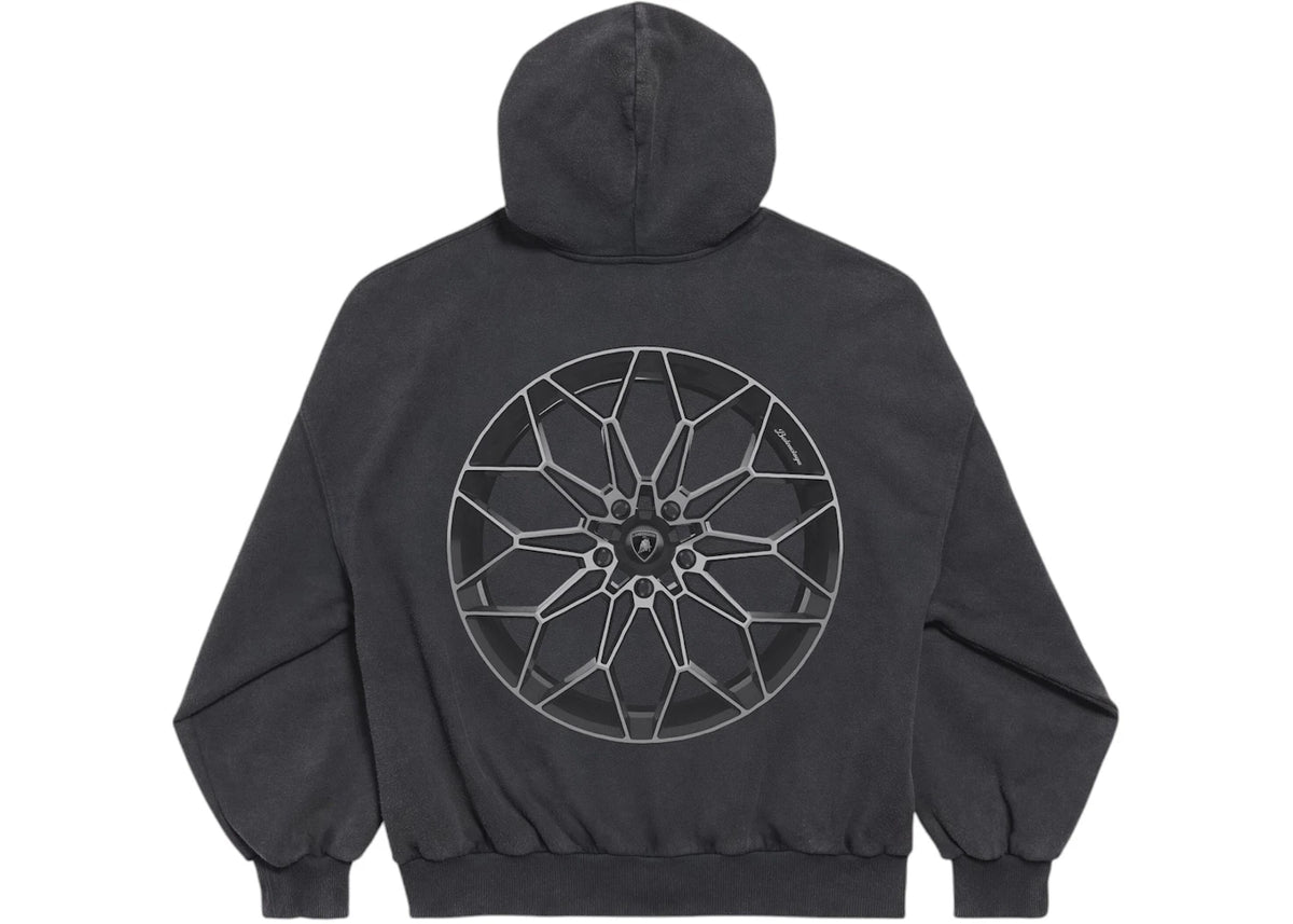 Balenciaga Automobil Lamborghini Zip-Up Small Fit Hoodie Faded