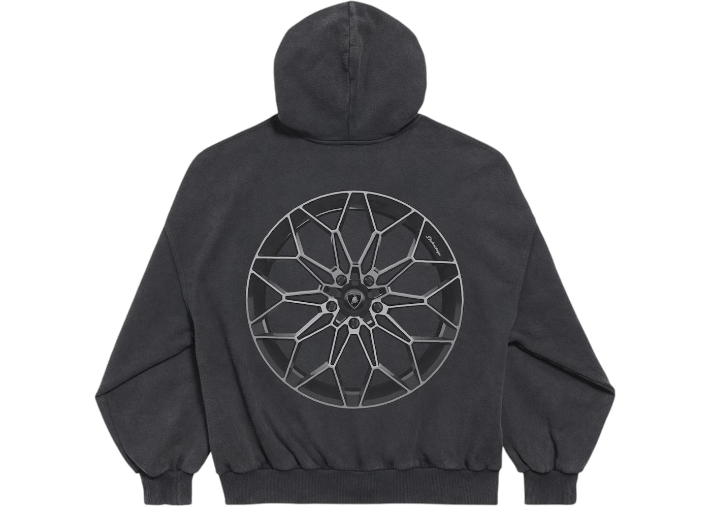 Balenciaga Automobil Lamborghini Zip-Up Small Fit Hoodie Faded