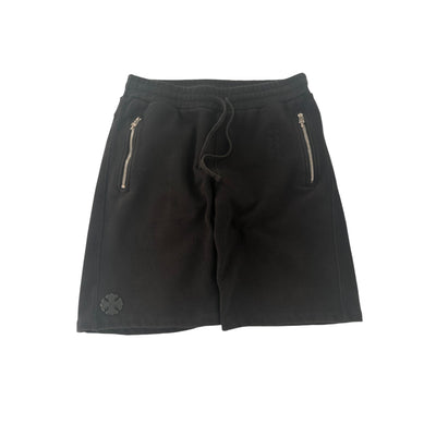 Chrome Hearts Cross Patched Vertical Logo Sweat Shorts Black