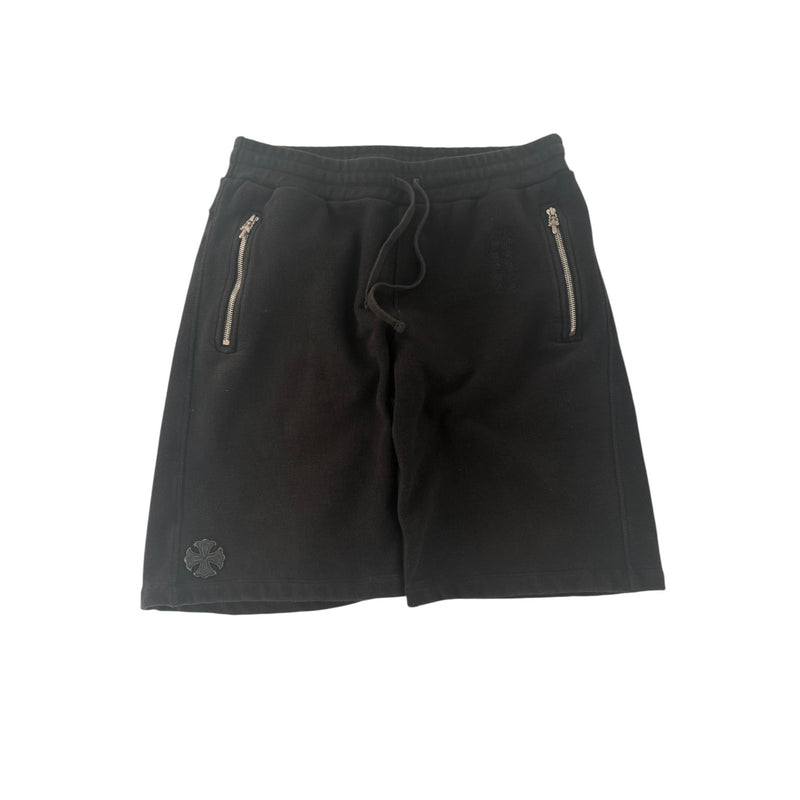 Chrome Hearts Cross Patched Vertical Logo Sweat Shorts Black