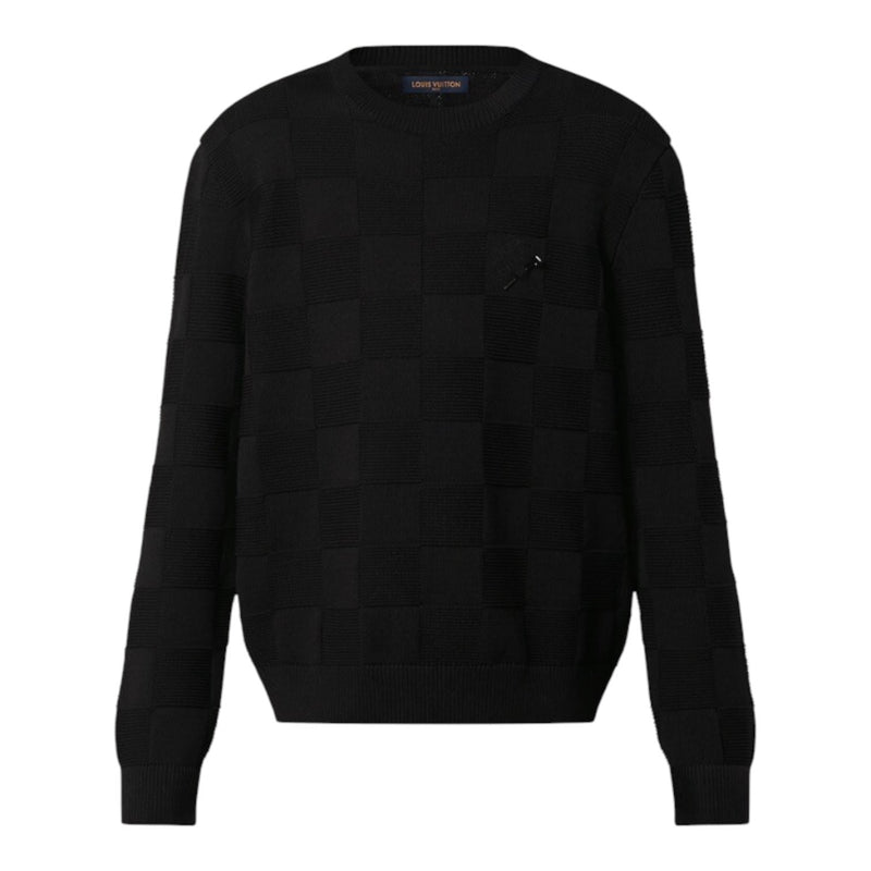 Louis Vuitton Damier Stitch Crewneck Black