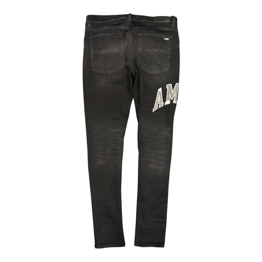 Amiri Varsity Logo Jeans Black