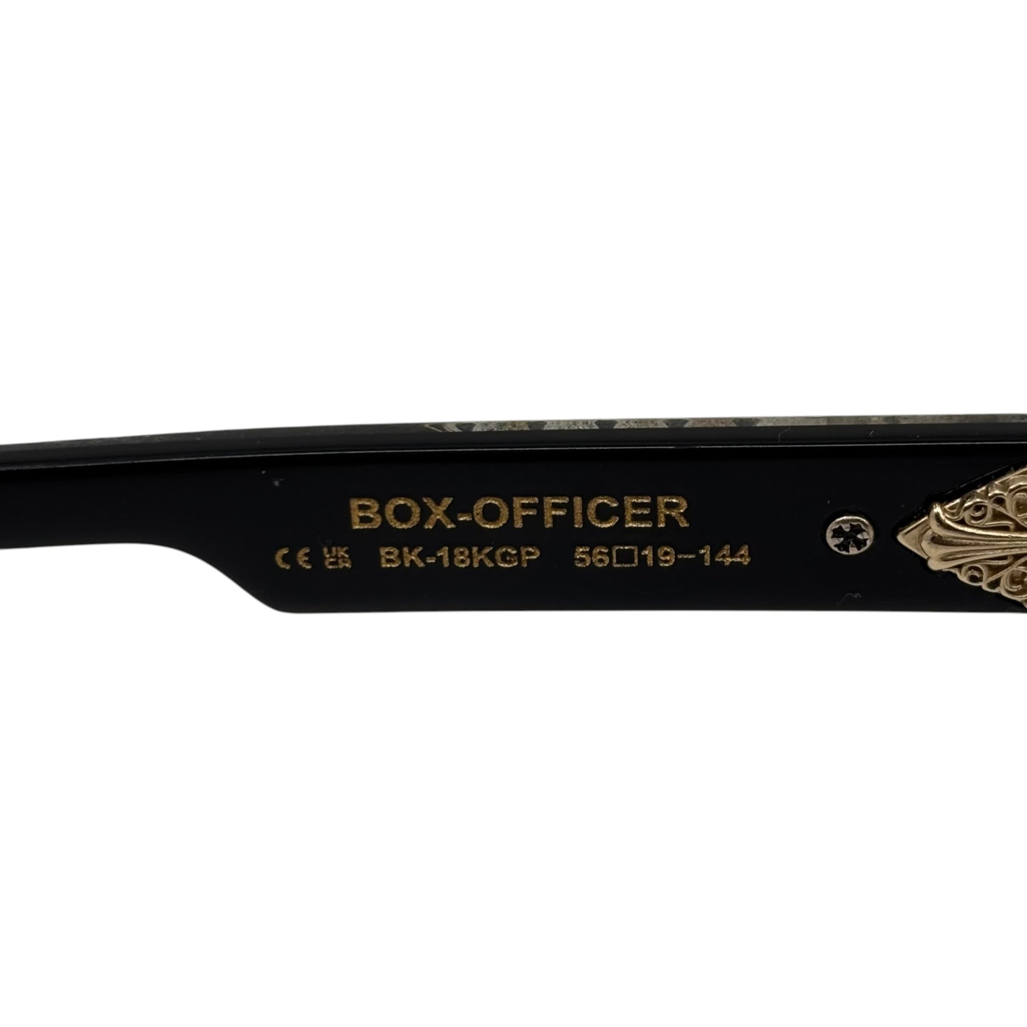 Chrome Hearts Box Officer Glasses Black Gold