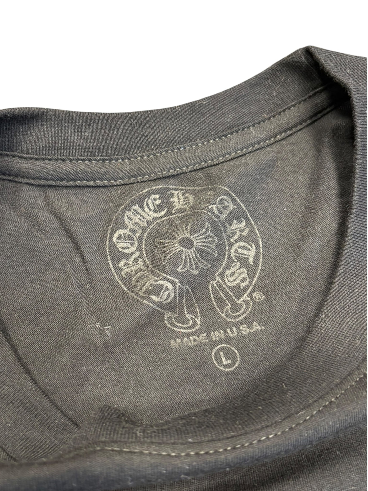 Chrome Hearts Horseshoe Floral Long-Sleeve Pocket Tee Black