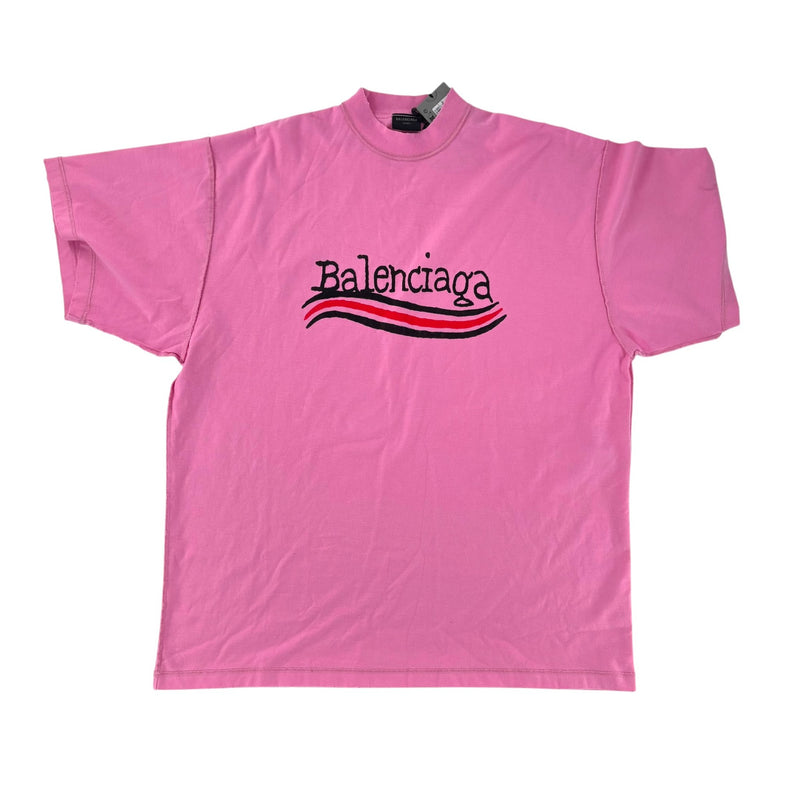 Balenciaga Hand Drawn Political Campaign Logo Pink