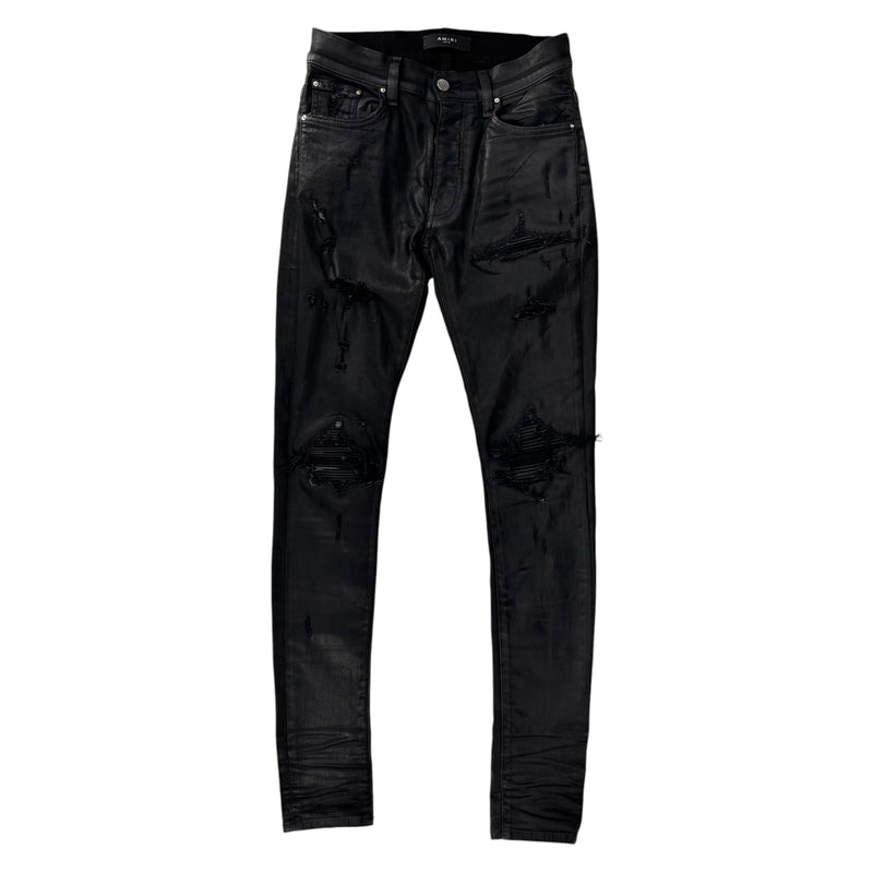 Amiri Mx1 Black Ribbed Waxed Denim