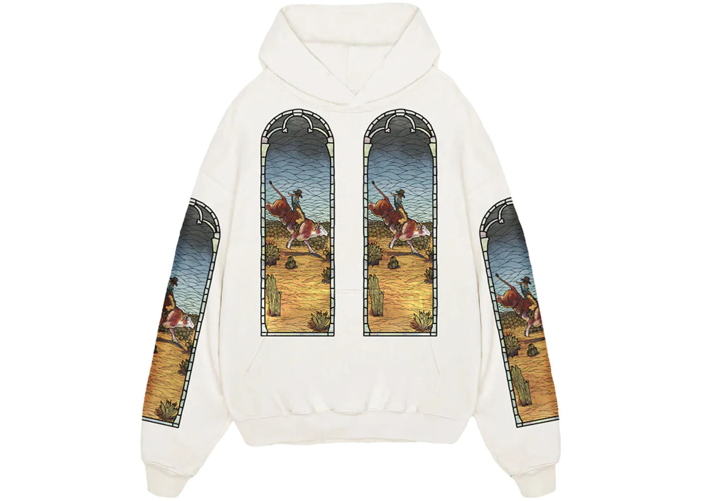 Who Decides War x EST Gee Stained Glass Hoodie Cream