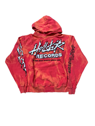 Hellstar Tie Dye Records Hoodie "Orange"