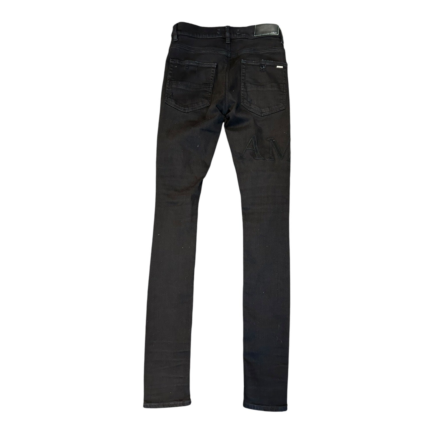 Amiri Black Skinny Jeans Black Leg Patch