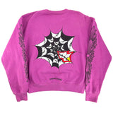 Chrome Hearts Matty Boy Spider Web Crewneck Sweatshirt Purple