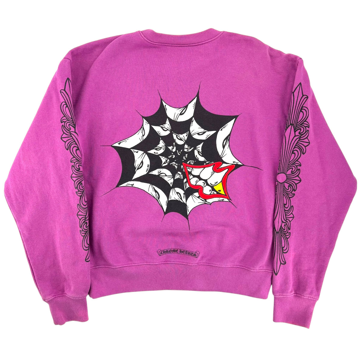 Chrome Hearts Matty Boy Spider Web Crewneck Sweatshirt Purple