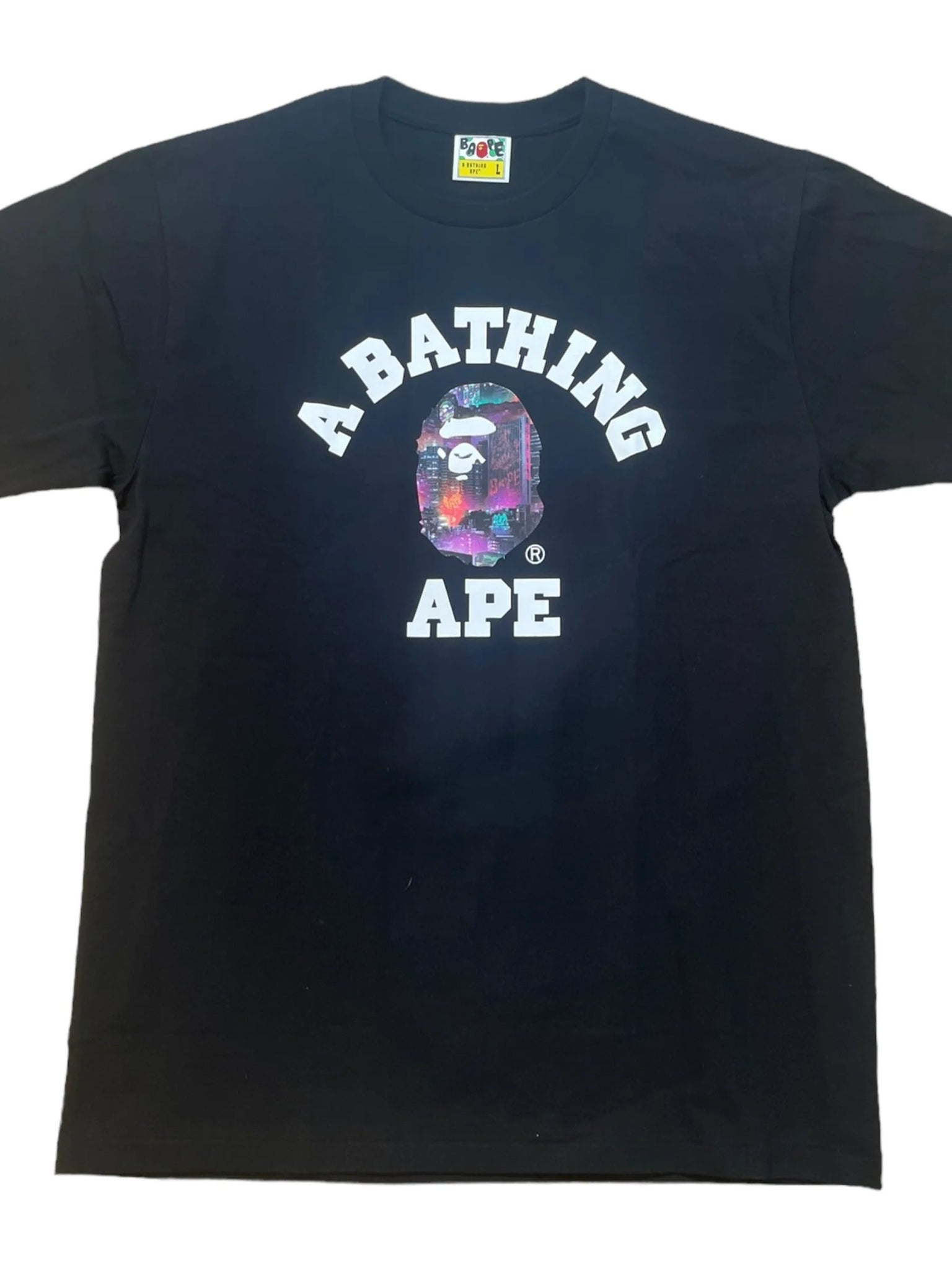 Bape Neon Tokyo College Tee "Black"