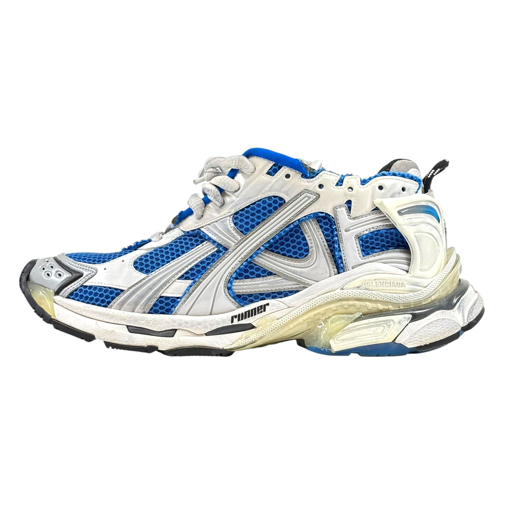 Balenciaga Runner White Blue Silver