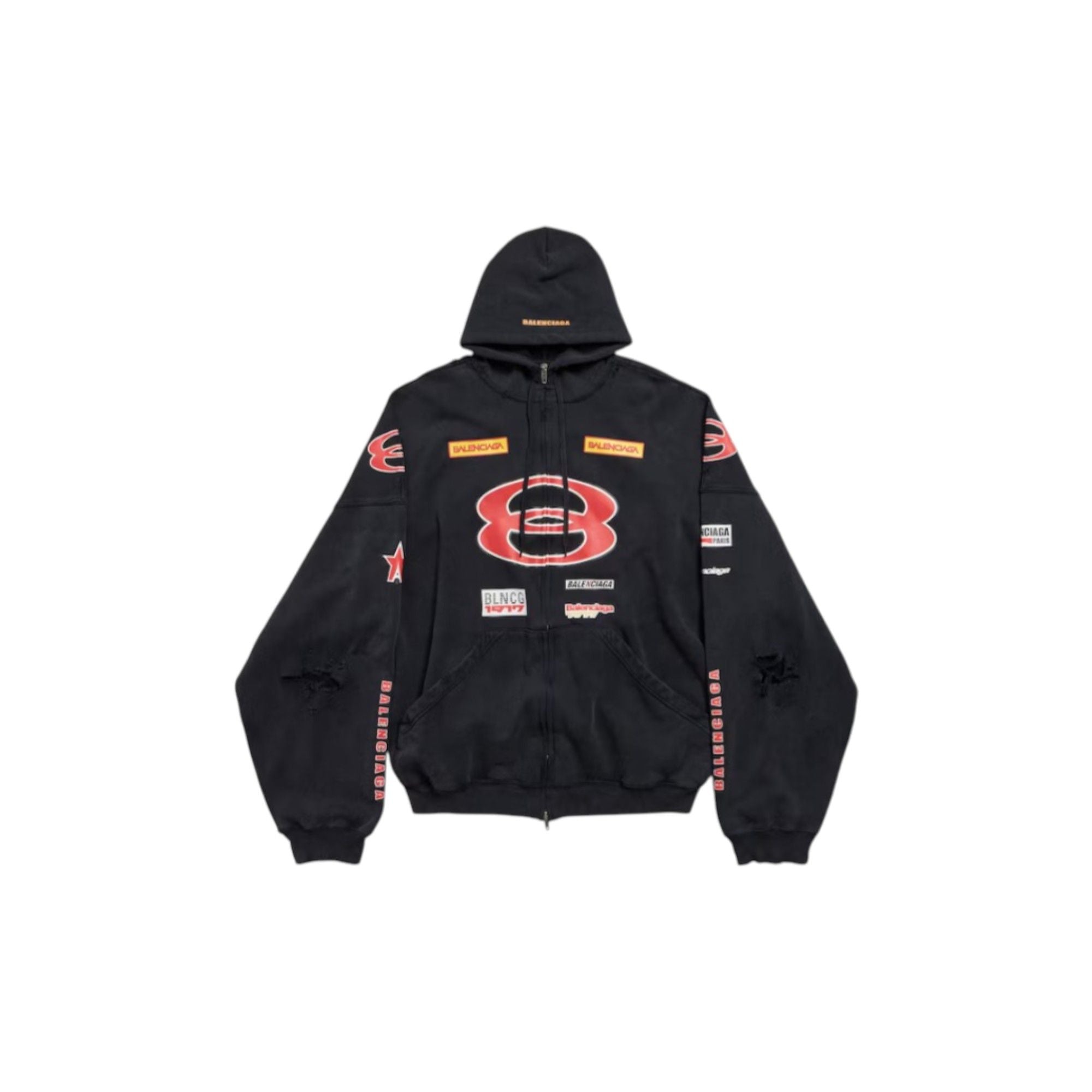 Balenciaga Sponsor Hooded Zip Up "Black"