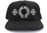 Chrome Hearts Horseshoe Denim Baseball Hat Black