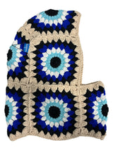 Arkyve Evil Eye Crochet Hood Blue White