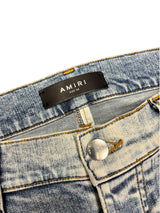 Amiri MX1 Leather Detail Skinny Jeans Stone Indigo