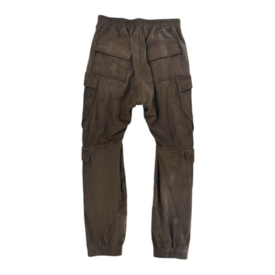 Rick Owens Leather Cargo Pants "Brown"