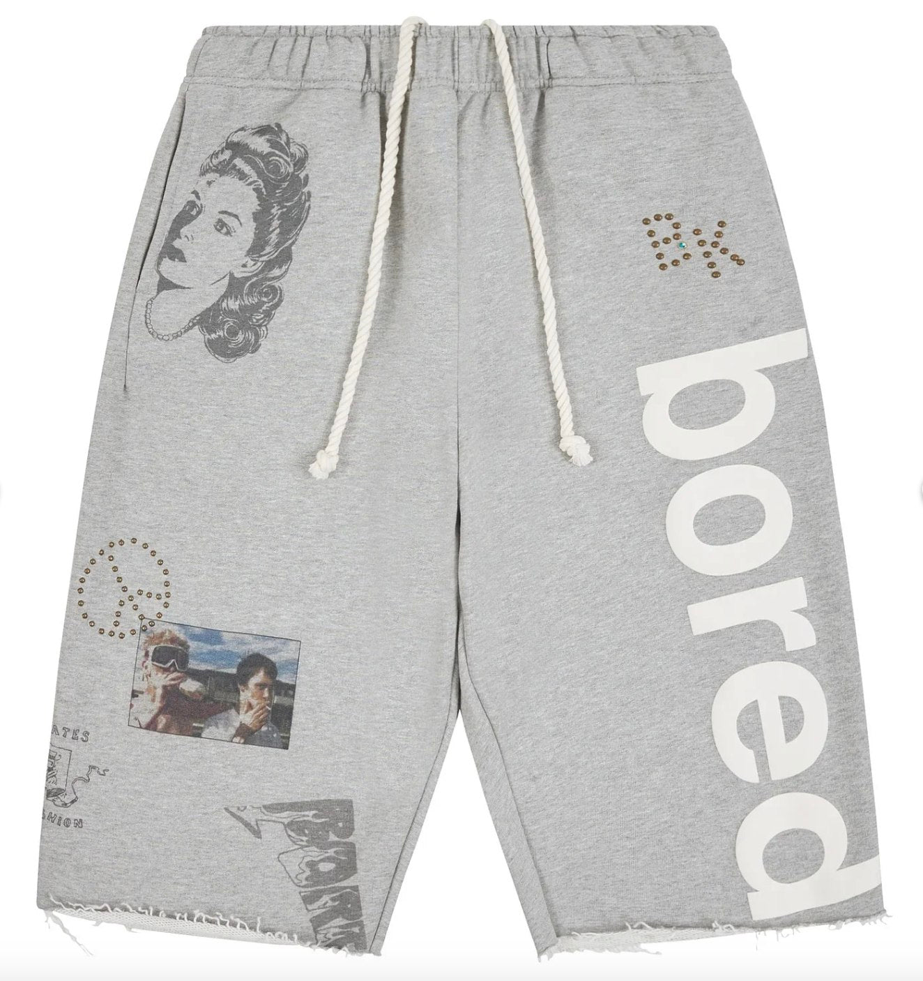 Boredom Kills Message Shorts Grey