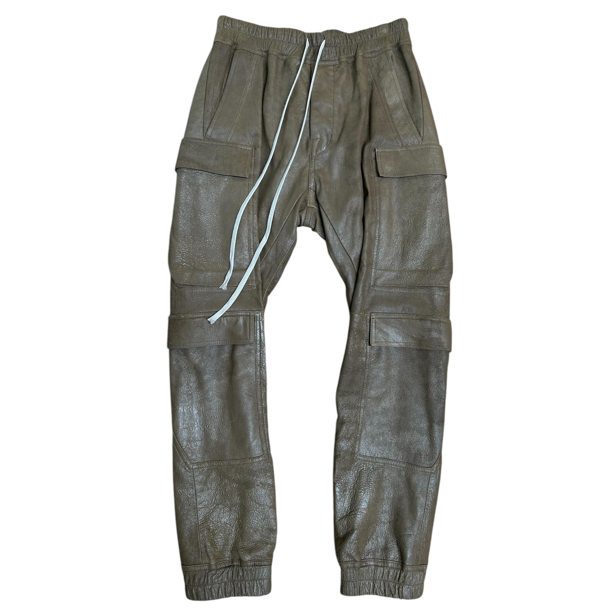 Rick Owens Leather Cargo Pants "Brown"