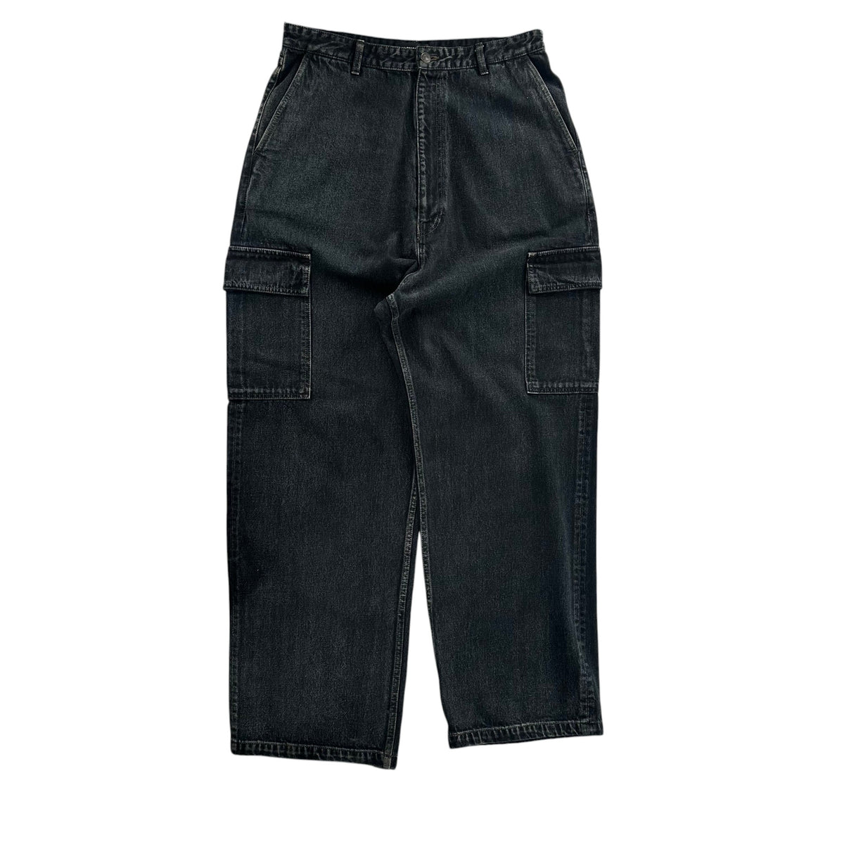 Balenciaga Wide Leg Cargo Jeans Black