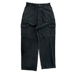 Balenciaga Wide Leg Cargo Jeans Black