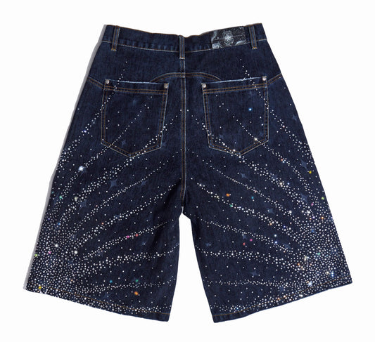 Birth of Royal Child 20K Diamond Starlight Denim Shorts IN Blue