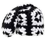 Arkyve Mono Square Crochet Sock Hat Black White