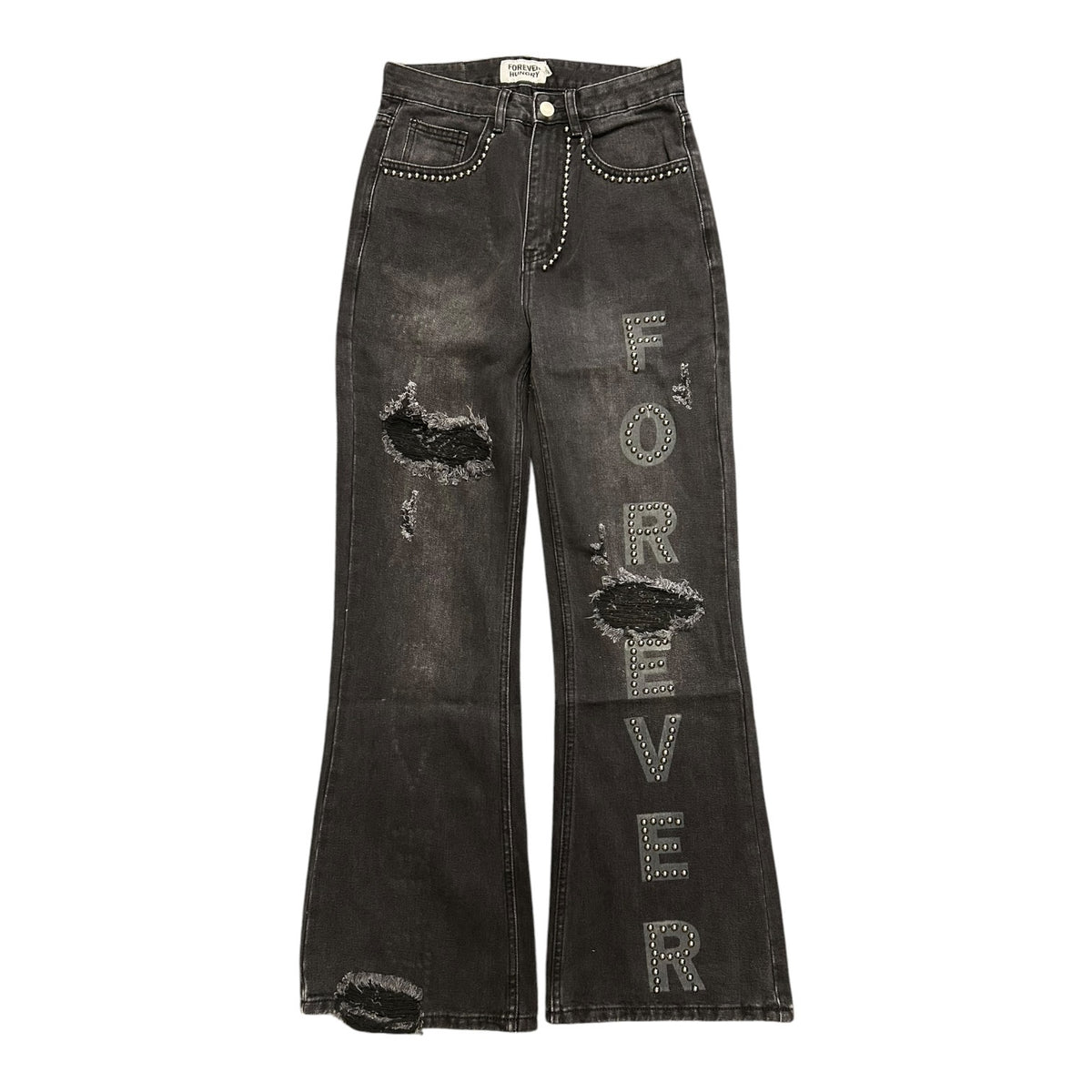 Forever Hungry Black Flare Jeans