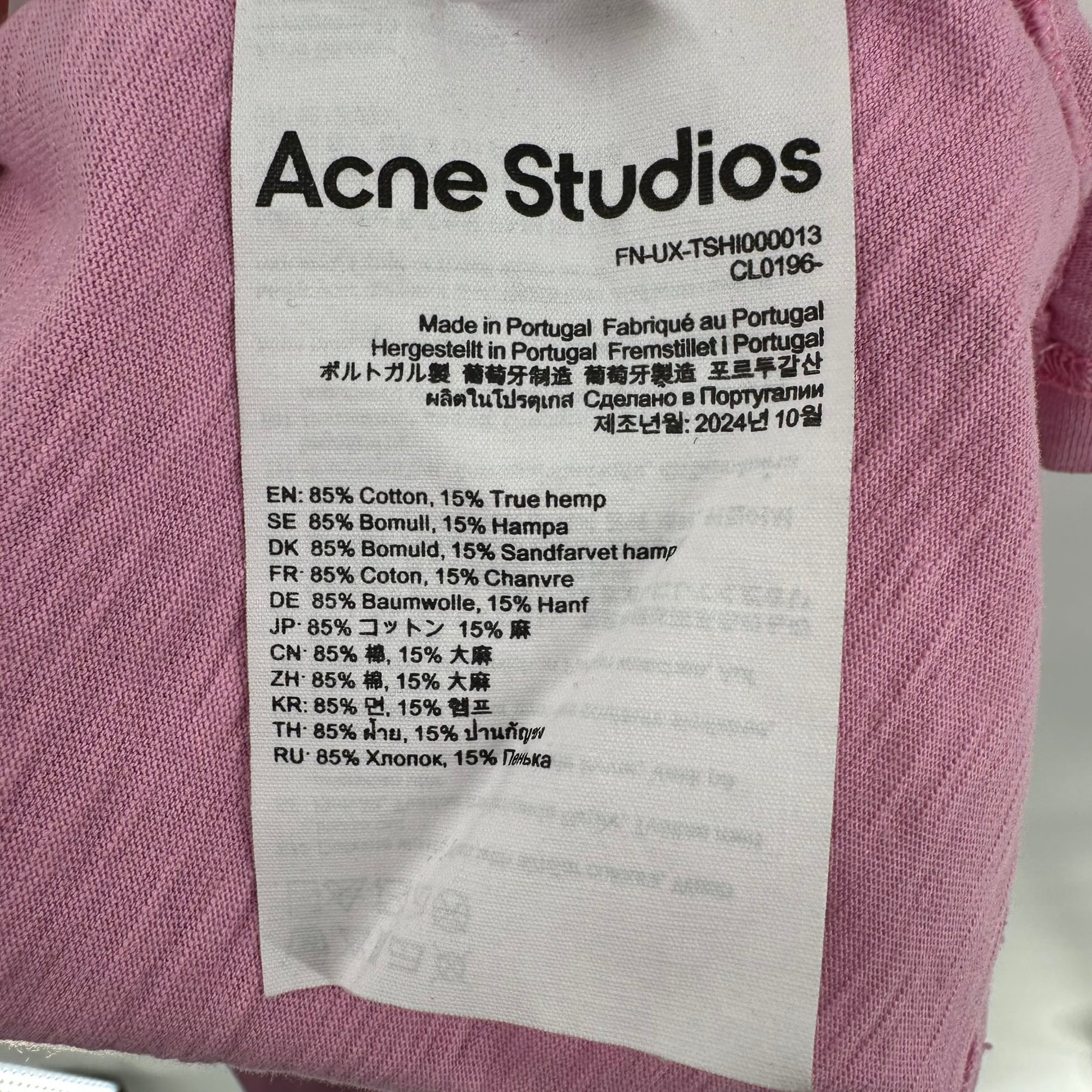 Acne Studios Stockholm Tee Pink