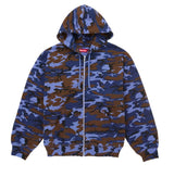 Supreme Logo Zip Hoodie Blue Camo