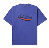 Balenciaga Political Campaign Large Fit T-Shirt Pacific Blue/White
